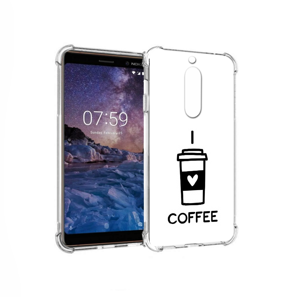 

Чехол MyPads Tocco для Nokia 7 Я люблю кофе (PT95887.123.206), Прозрачный, Tocco