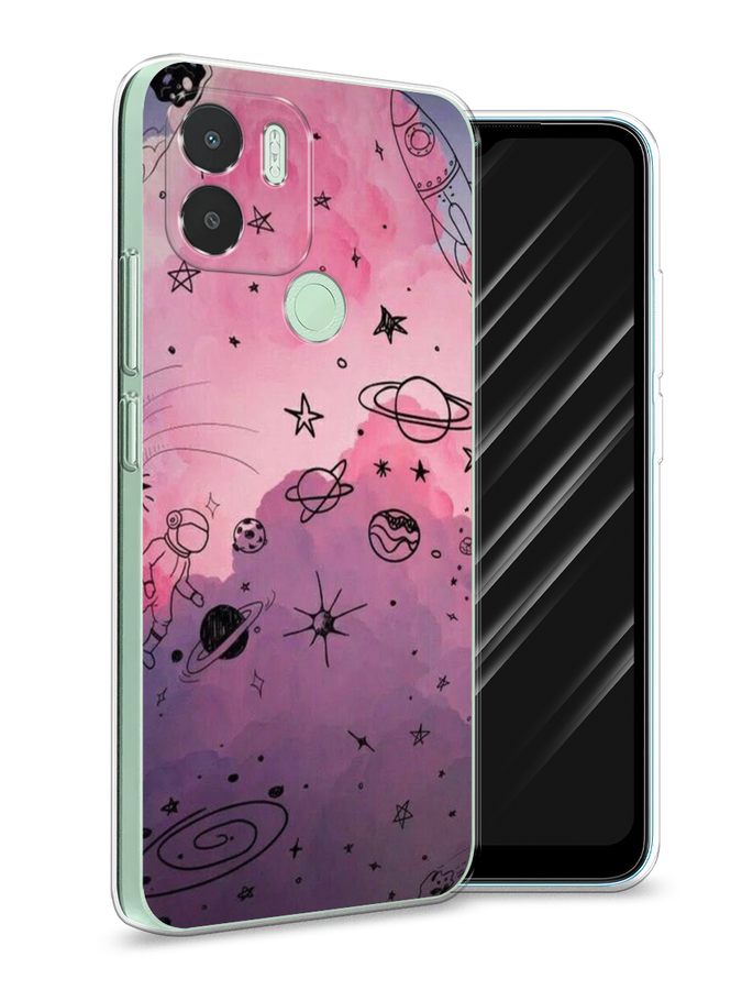 

Чехол Awog на Xiaomi Redmi A1+/A2+ "Радуга планет 3", Черный;розовый, 318550-4