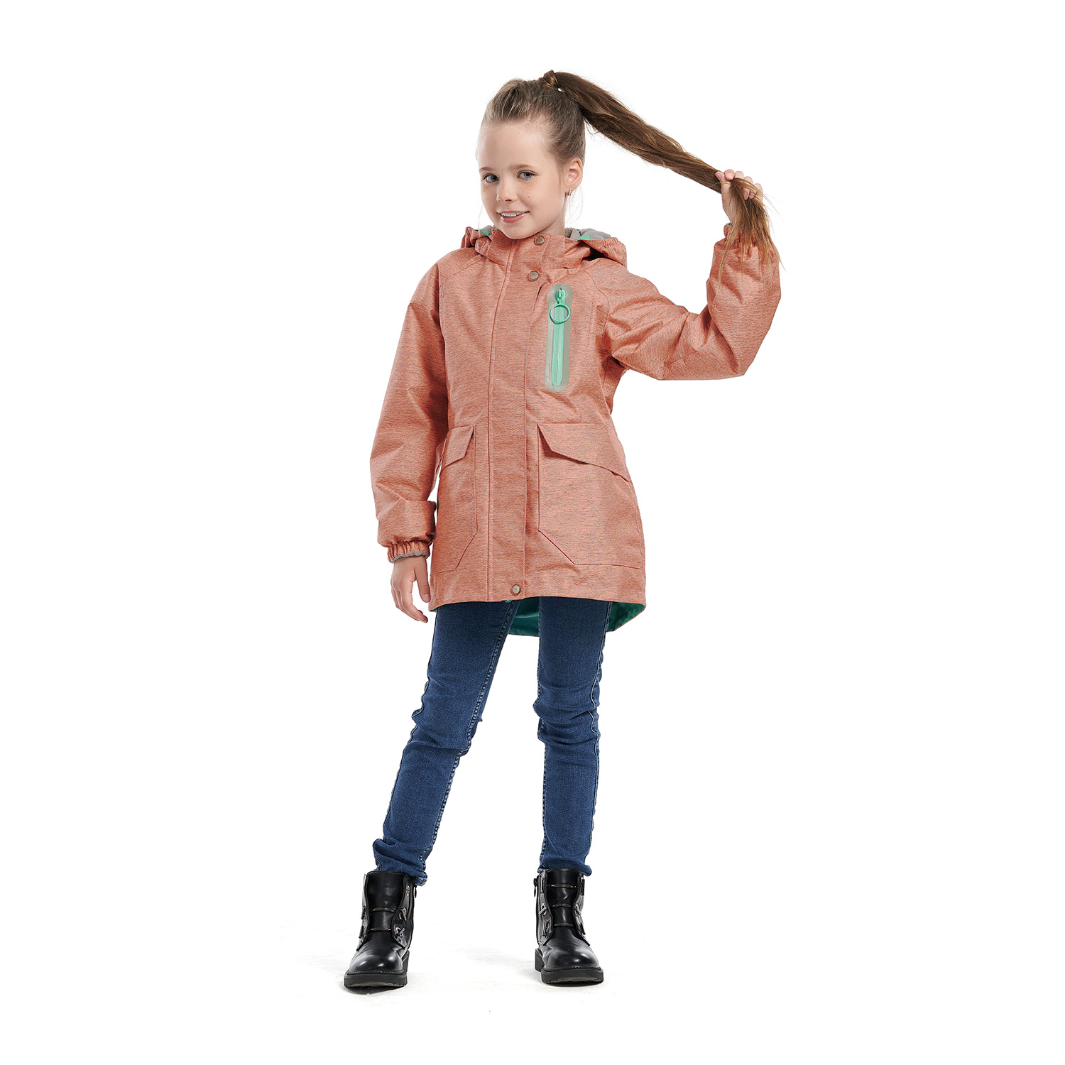 фото Куртка ветровка для детей олдос aoss21jk2t010 коралловый 116 oldos