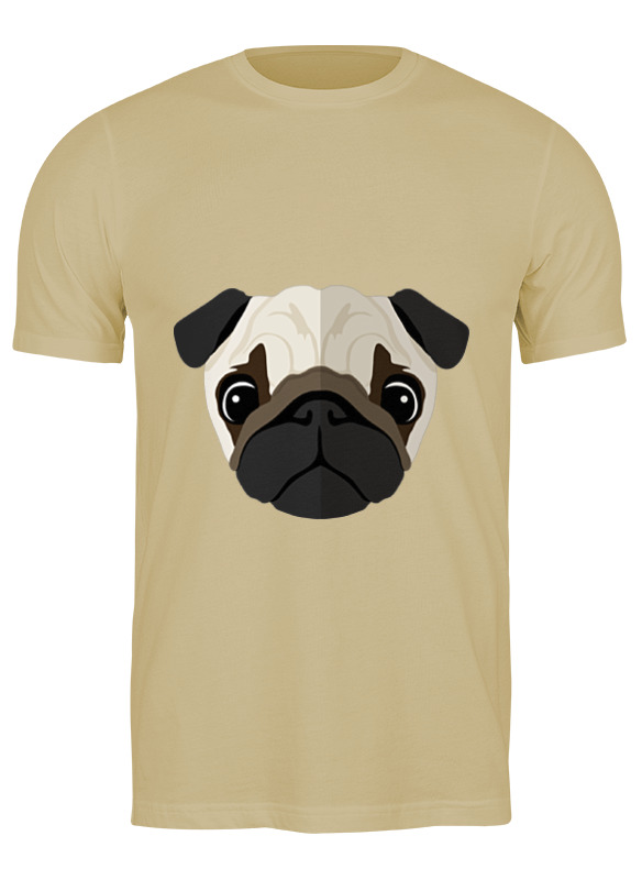 

Футболка мужская Printio Мопс. бежевая 2XL, Мопс.