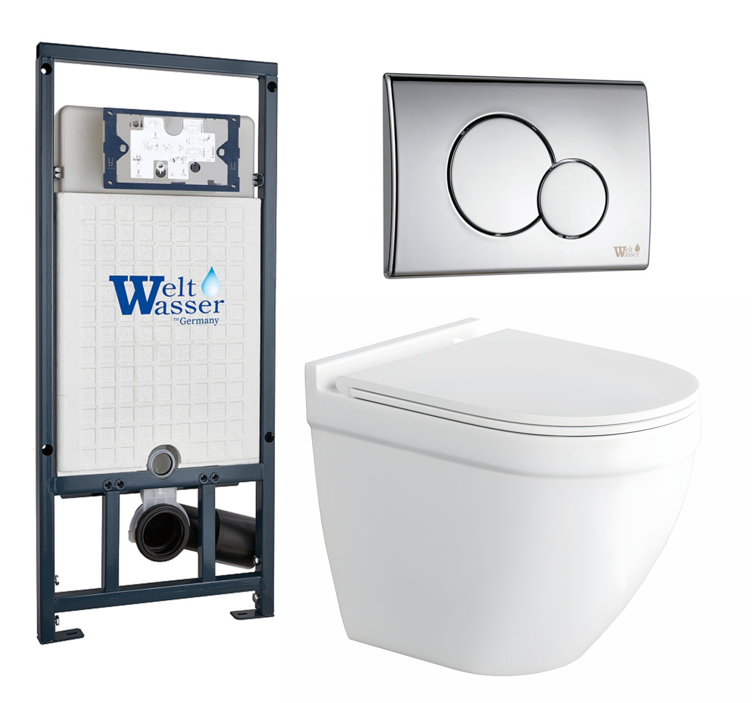 

Комплект: инсталляция WeltWasser Marberg 507 + унитаз Pulito с кнопкой хром