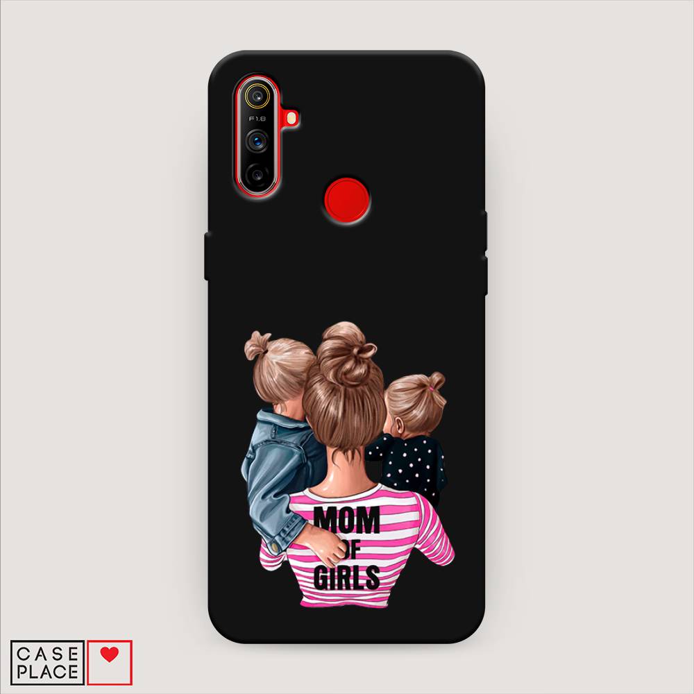 

Матовый силиконовый чехол "Mom of Girls" на Realme C3, 253052-1
