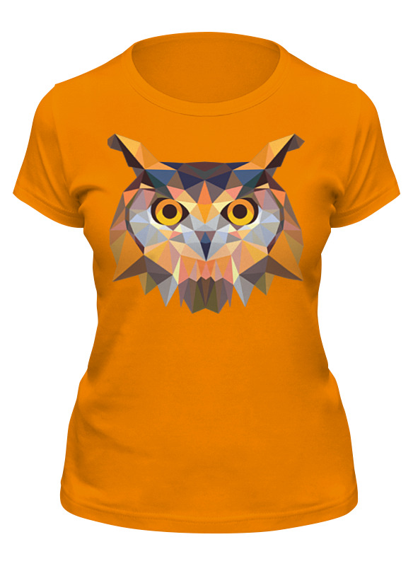 

Футболка женская Printio Полигональная сова оранжевая L, Оранжевый, Полигональная сова