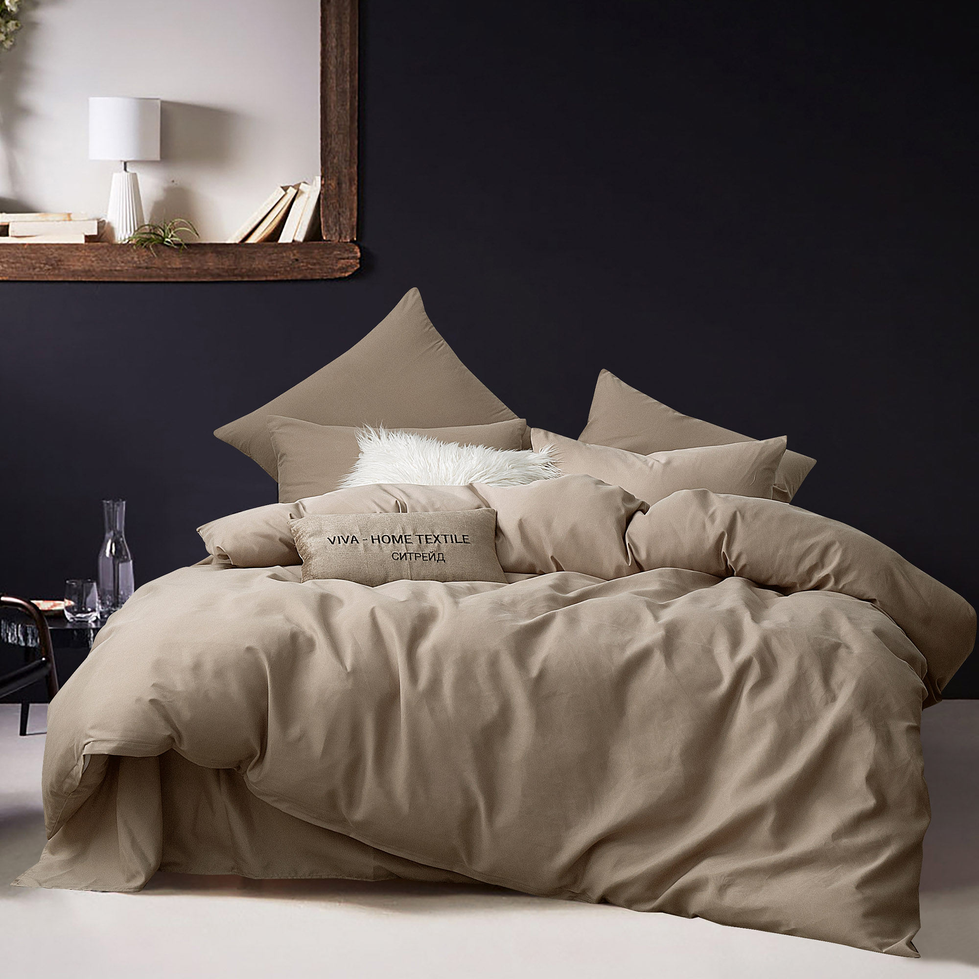 фото Комплект постельного белья ситрейд 1,5 спальный беж