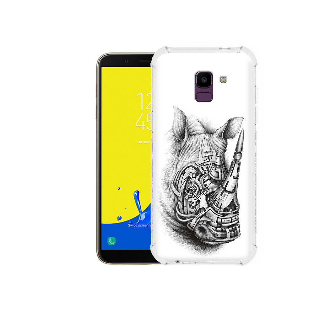 

Чехол MyPads Tocco для Samsung Galaxy J6 (2018) стальной носорог, Прозрачный, Tocco