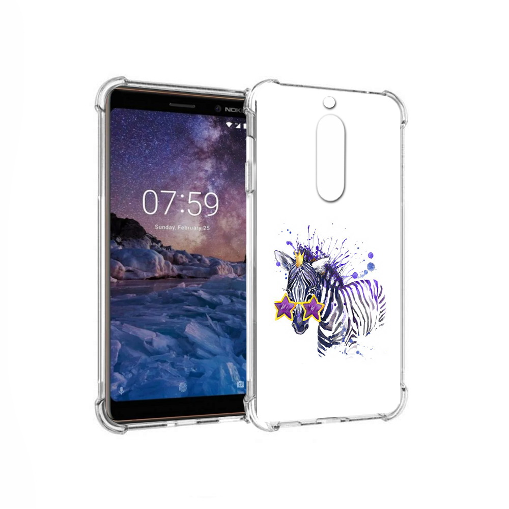 

Чехол MyPads Tocco для Nokia 7 акварельная зебра (PT95887.123.215), Прозрачный, Tocco