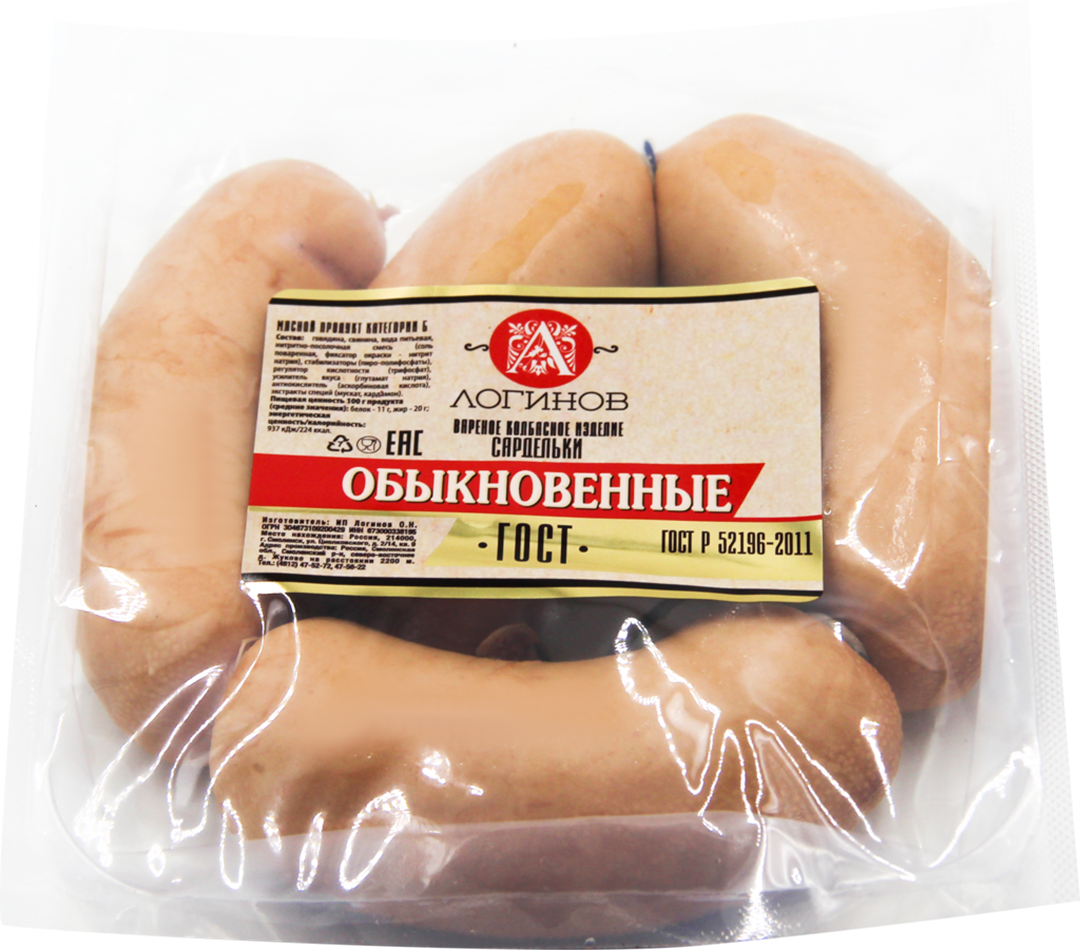 

Сардельки Логинов Обыкновенные категория Б