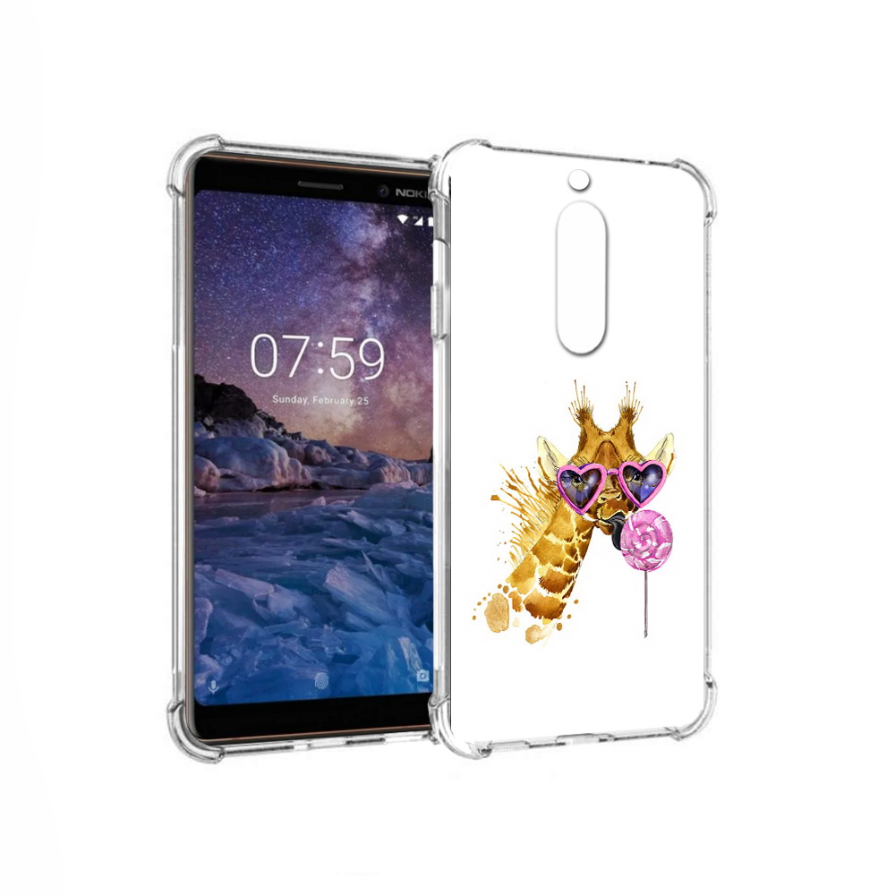 

Чехол MyPads Tocco для Nokia 7 акварельный жираф (PT95887.123.217), Прозрачный, Tocco