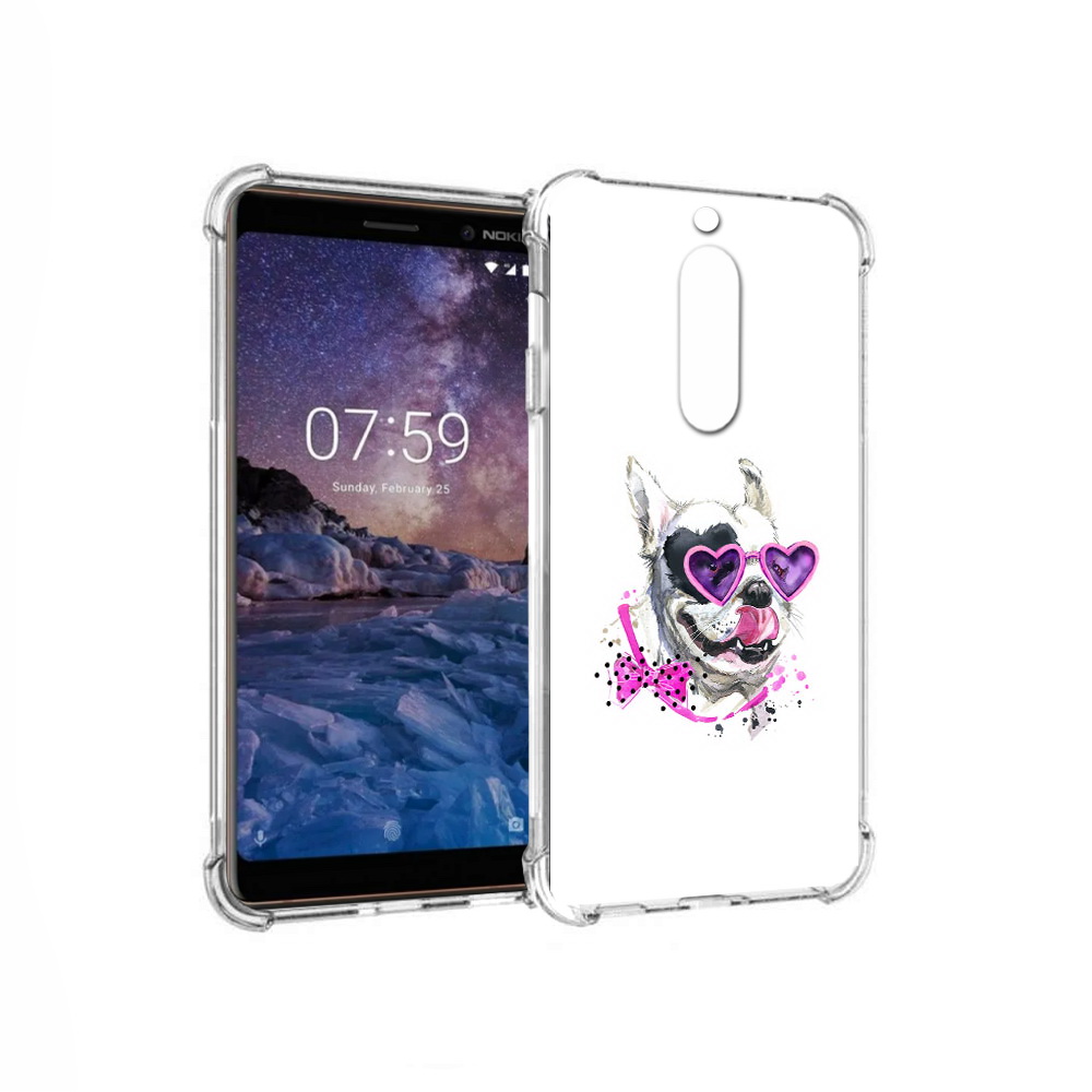 

Чехол MyPads Tocco для Nokia 7 акварельный пёс (PT95887.123.218), Прозрачный, Tocco