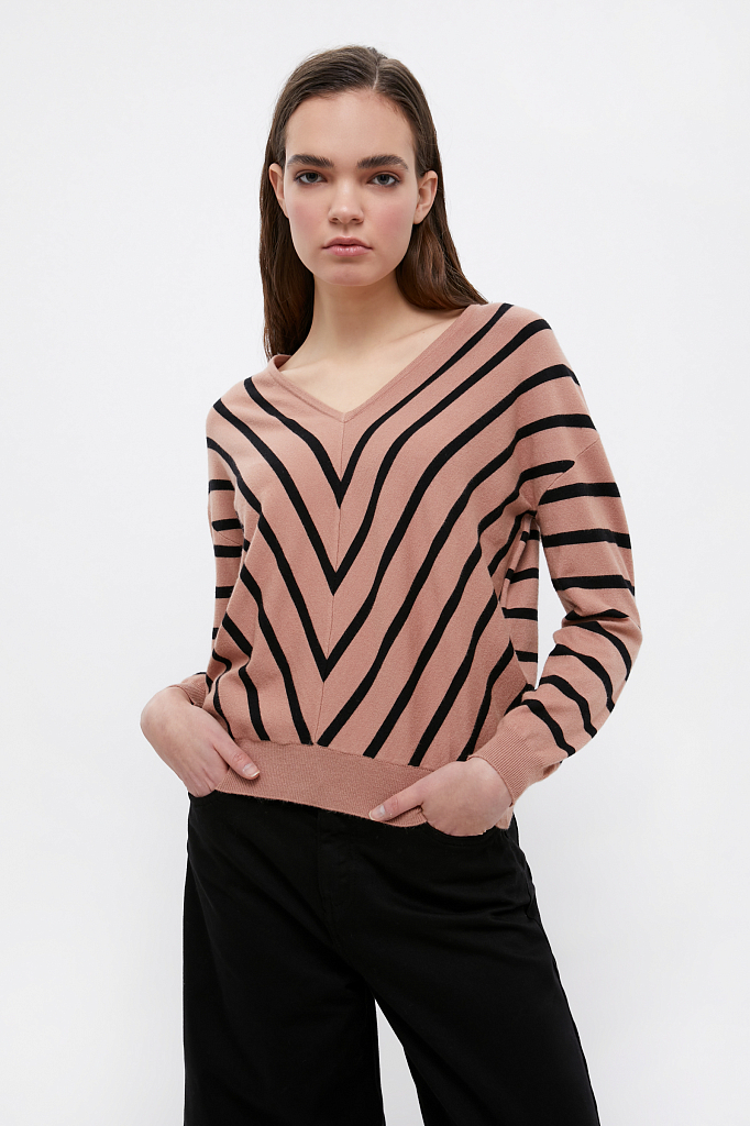 

Пуловер женский Finn Flare B21-11131 коричневый L, B21-11131