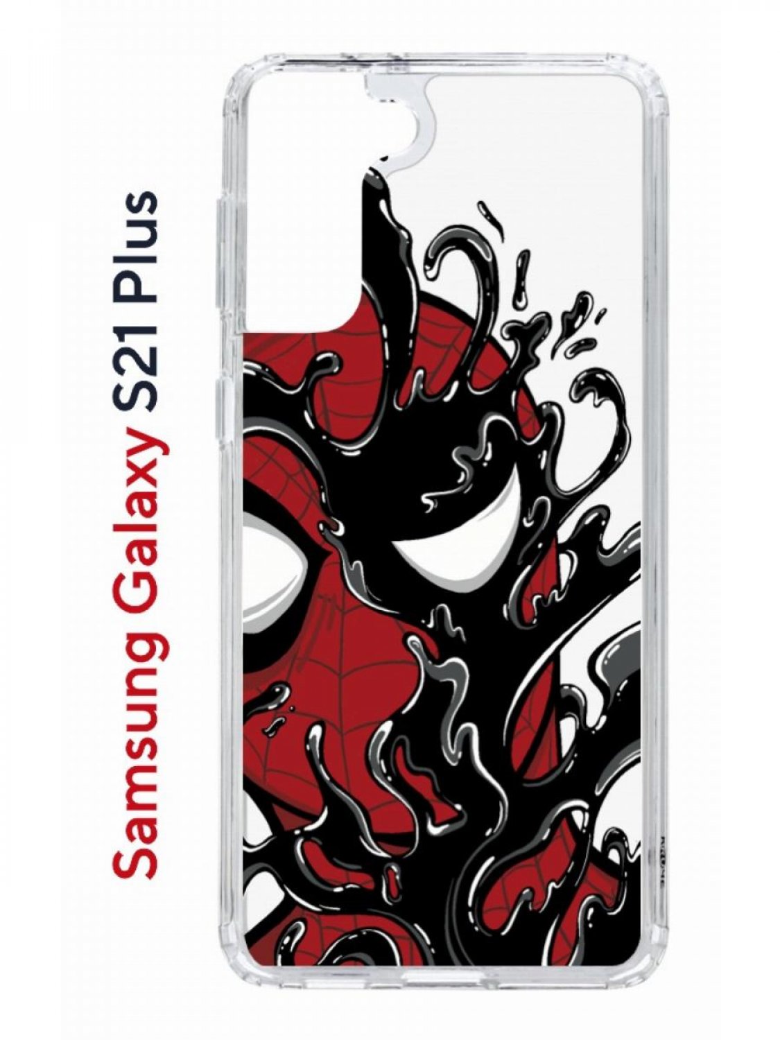 

Чехол на Samsung S21 Plus Kruche Print Spider-Man-Venom,противоударный бампер с принтом, Прозрачный;красный;черный;серый, Самсунг Галакси с21 Плюс