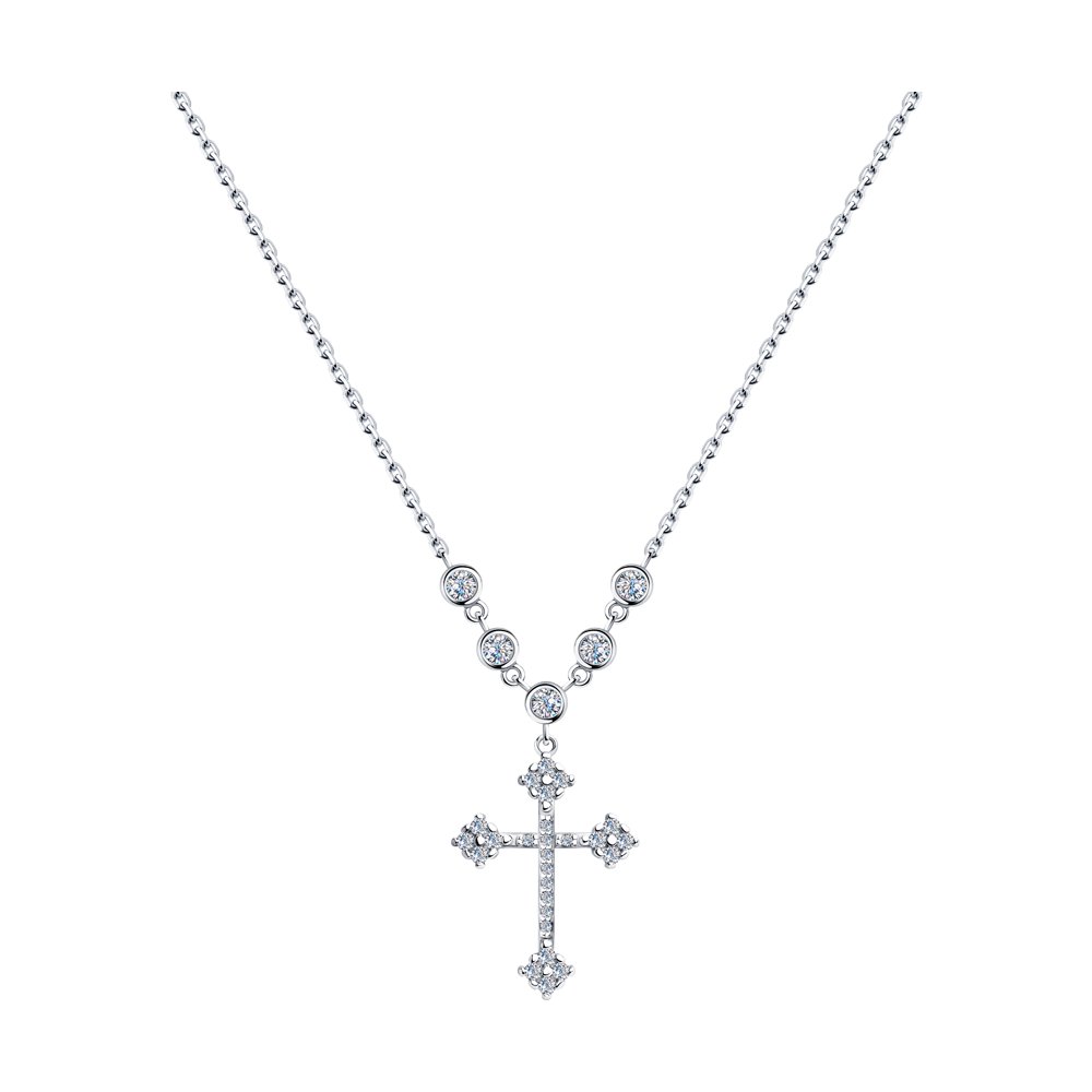 

Колье из серебра с фианитами 40 см SKLV 94070297, 94070297