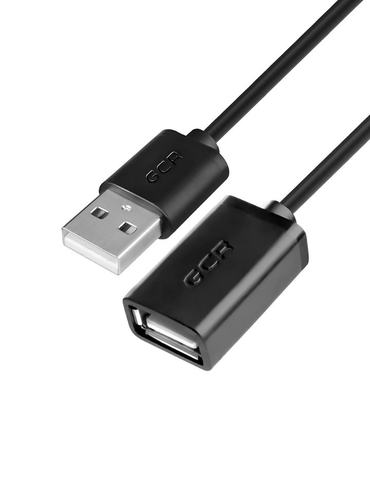 фото Удлинитель gcr gcr-uec5 0.3м usb 2.0, am/af, черный