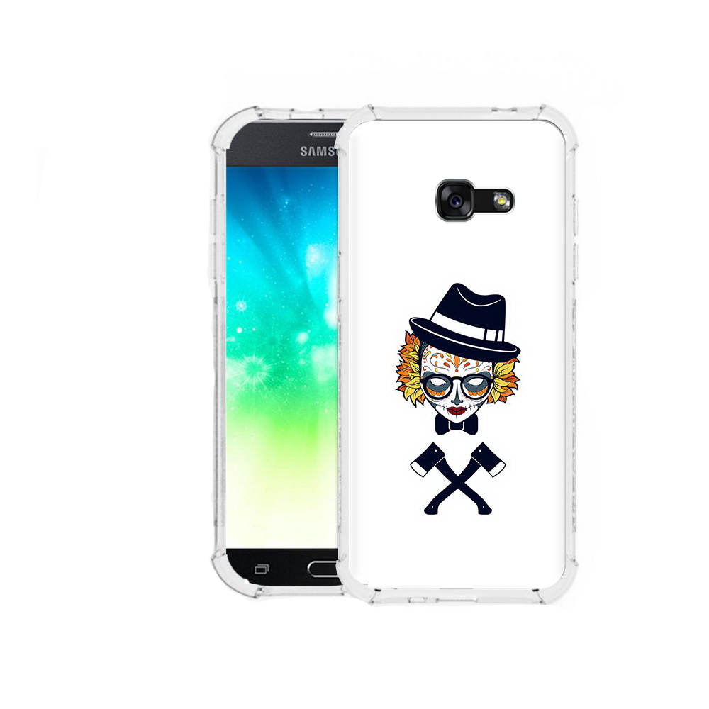 

Чехол MyPads Tocco для Samsung Galaxy A3 (2016) девушка в маске с топорами рисунок, Прозрачный, Tocco