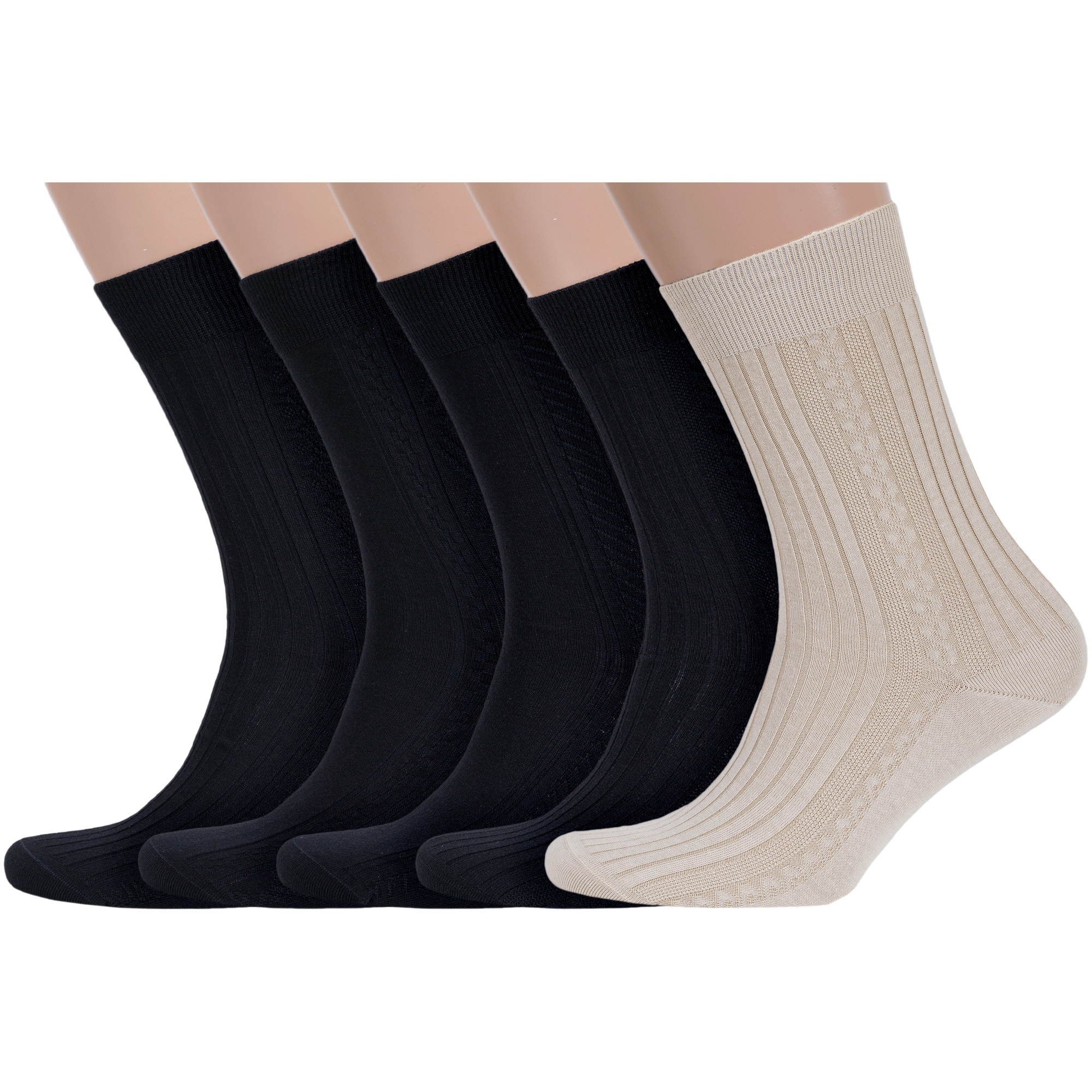 

Комплект носков мужских Rusocks 5-М-340/1 разноцветных 25, Черный;бежевый, 5-М-340/1
