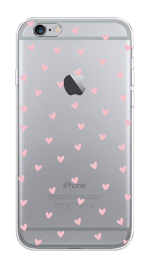 

Чехол на Apple iPhone 6/6S "Розовые сердечки паттерн", Розовый;прозрачный, 0104S50-1