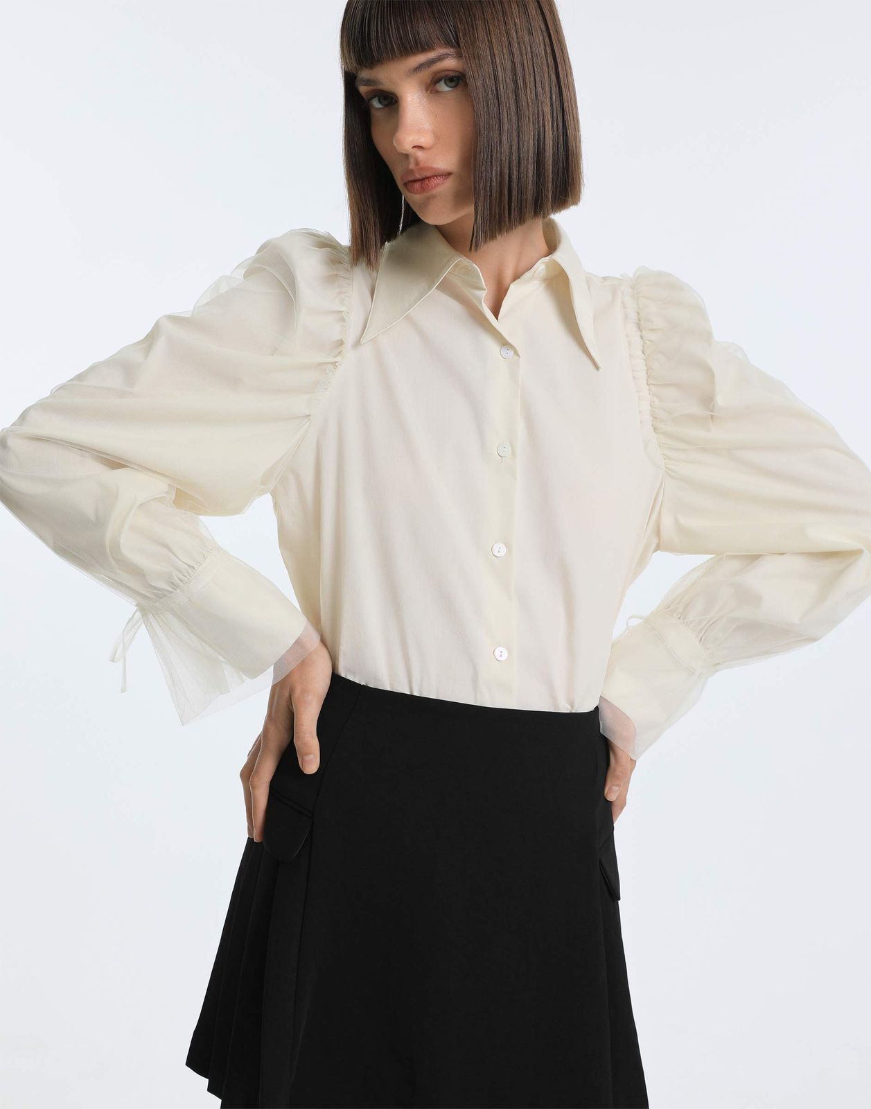 

Рубашка женская Gloria Jeans GWT004247 бежевый S/170, GWT004247