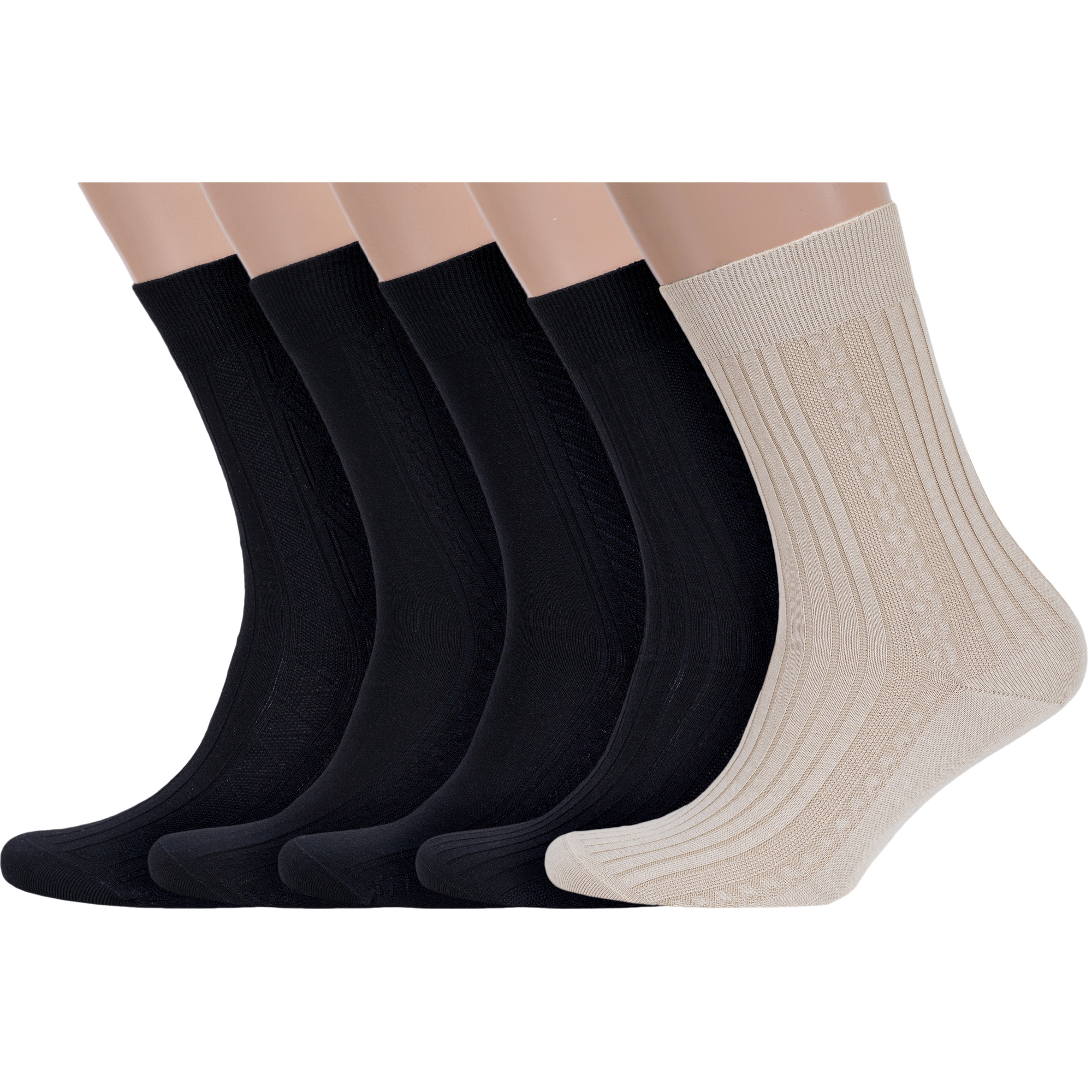 

Комплект носков мужских Rusocks 5-М-340/1 разноцветных 25, Черный;бежевый, 5-М-340/1