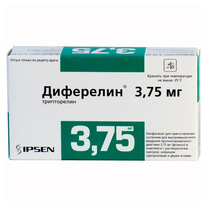 Диферелин лиофилизат для суспензии д/в/м введения 3,75 мг + растворитель