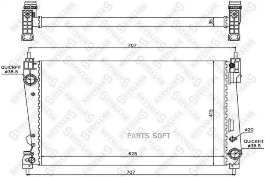 

10-25770-Sx радиатор Системы Охлаждения Opel Corsa D 1.3dti 06> Stellox арт. 1025770SX