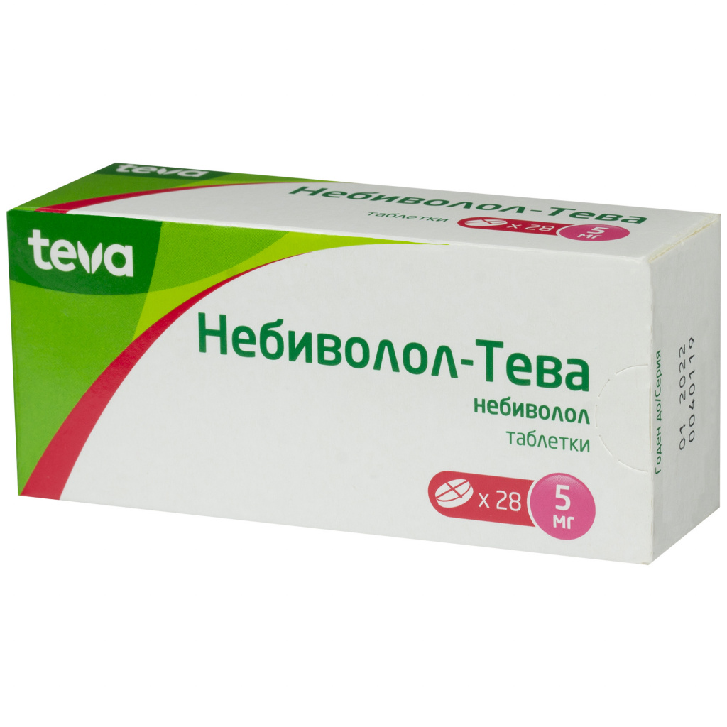 Небиволол-Тева таблетки 5 мг 28 шт., Teva  - купить со скидкой