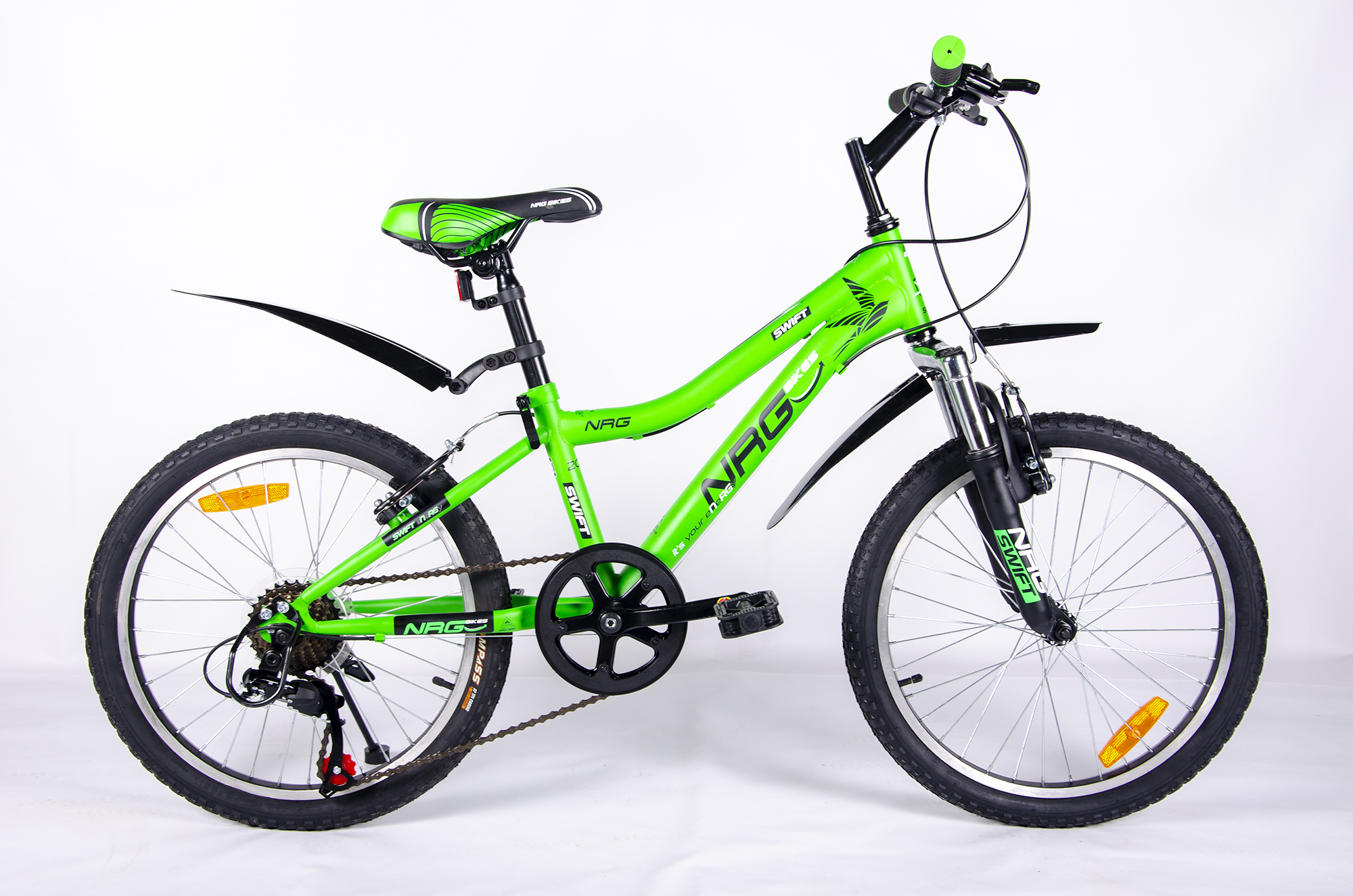 

Скоростной велосипед NRG Bikes Swift, 20", green-black-white, Swift