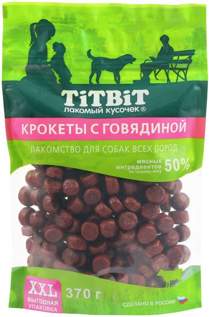 

Лакомство для собак TiTBiT Крокеты с говядиной XXL, 370 г