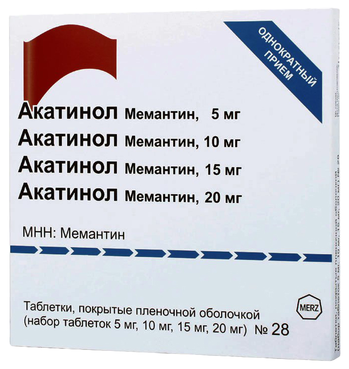фото Акатинол мемантин таблетки 5 мг+10 мг+15 мг+20 мг 28 шт. merz pharma