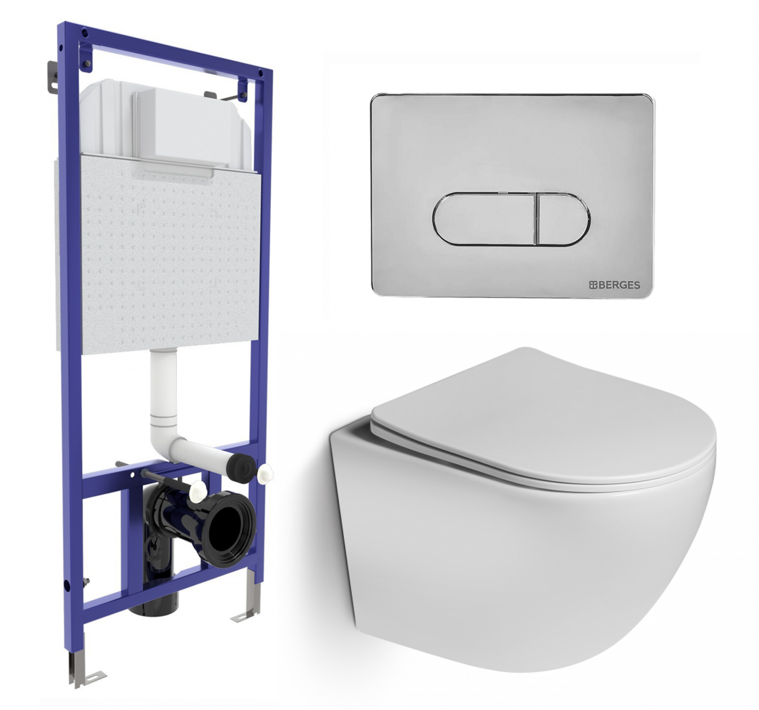 

Комплект: инсталляция Berges Wasserhaus Novum + унитаз SantiLine SL-5005 + кнопка хром