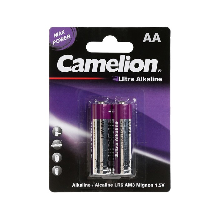 Батарейка алкалиновая Camelion 10302699 Ultra, AА, LR6-2BL, блистер, 2 шт.