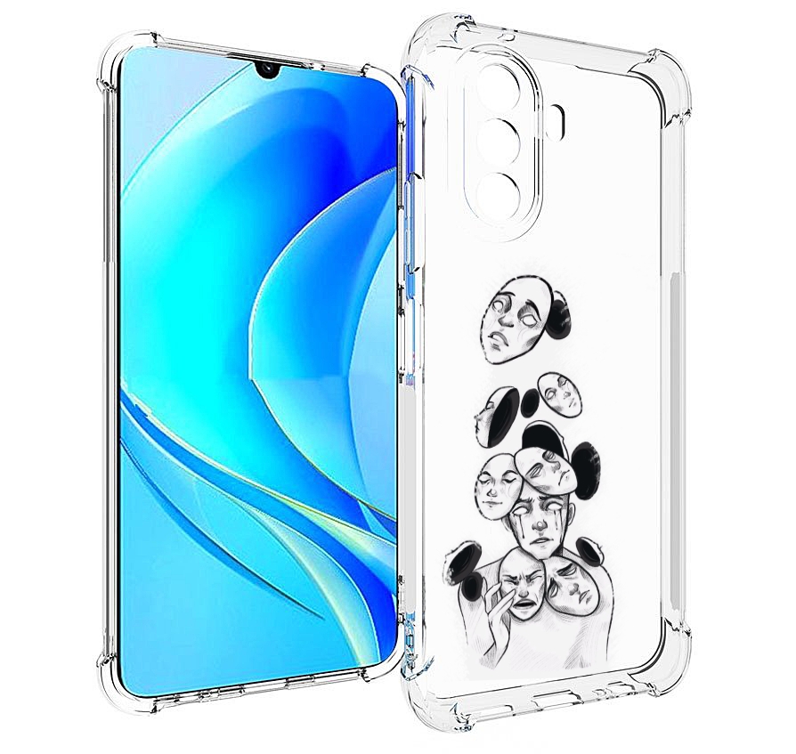 

Чехол MyPads человек с разными масками для Huawei Nova Y70 / Nova Y70 Plus (MGA-LX9N), Прозрачный, Tocco