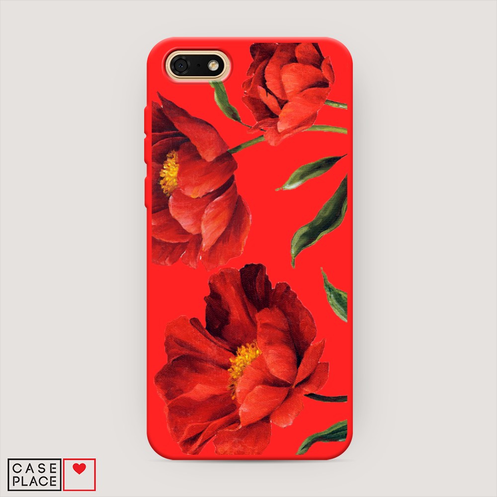 

Чехол Awog на Honor 7A/Y5 Prime 2018/Y5 2018 "Красные маки", Разноцветный, 65253-1