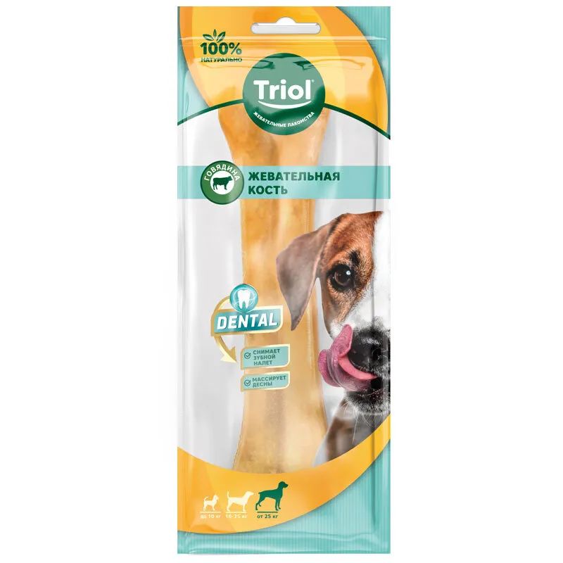 

Лакомство для собак Triol DENTAL Кость жевательная, 20см, 150-160г