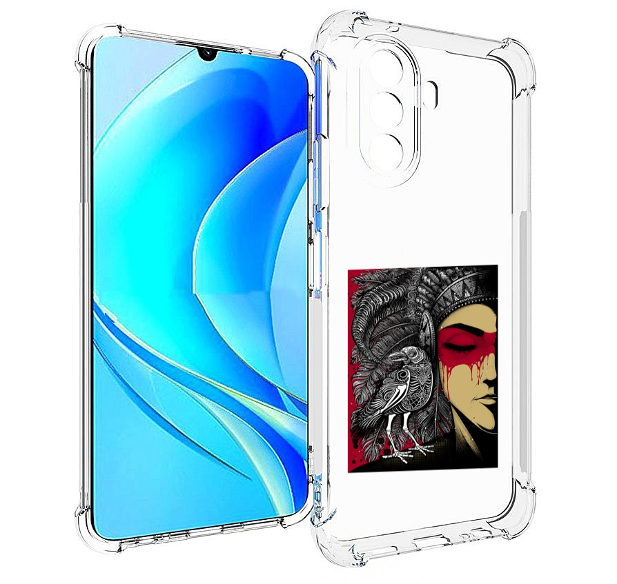 

Чехол MyPads девушка с вороном в абстракции для Huawei Nova Y70 / Nova Y70 Plus, Прозрачный, Tocco