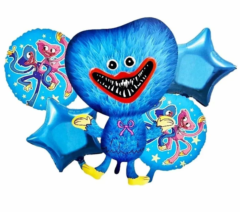 Набор воздушных шаров фольгированных Хагги Вагги, голубой, 5 шт.