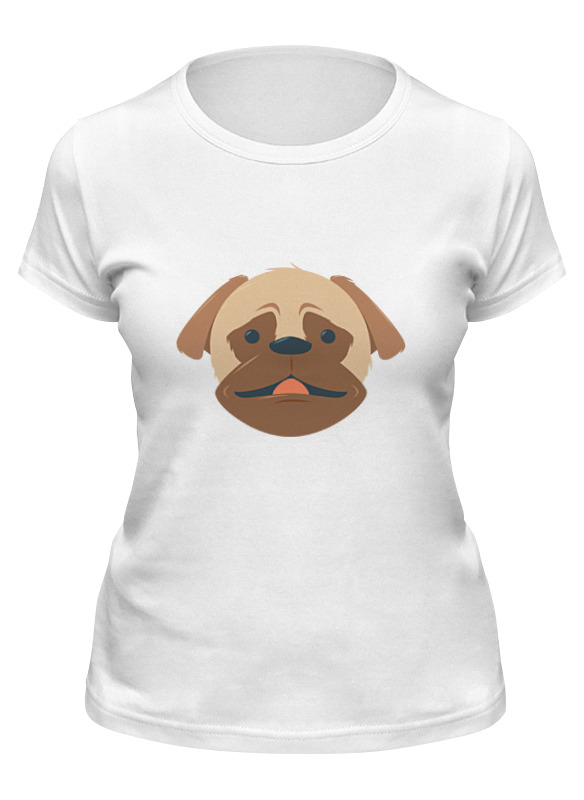 

Футболка женская Printio Мопс. белая 2XL, Мопс.