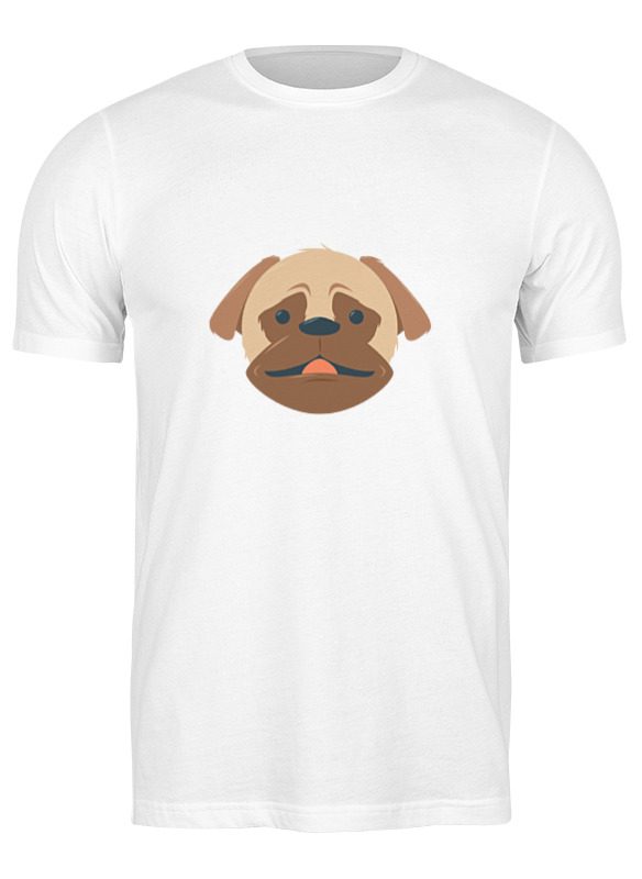 

Футболка мужская Printio Мопс. белая 2XL, Мопс.