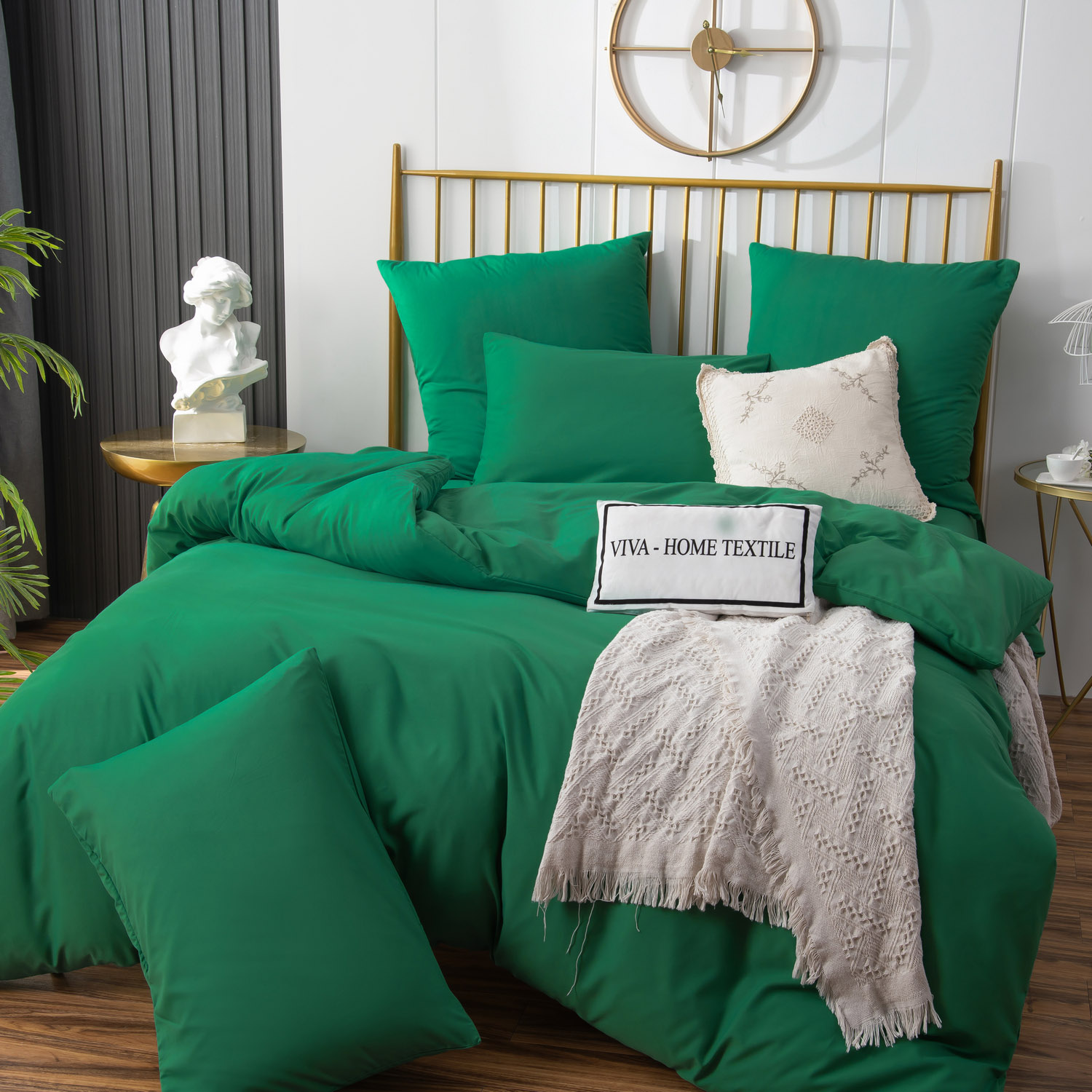 фото Комплект постельного белья ситрейд 2 спальный однотонный зелёный