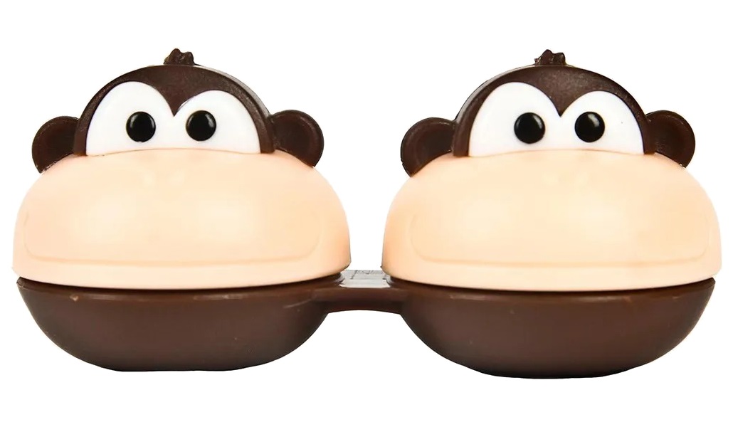 

Контейнер для линз Miottica Friends Monkey Обезьянка + пинцет, Коричневый