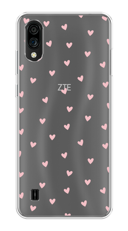 

Чехол на ZTE Blade A51 lite/Blade A5 (2020) "Розовые сердечки паттерн", Розовый;прозрачный, 134850-1