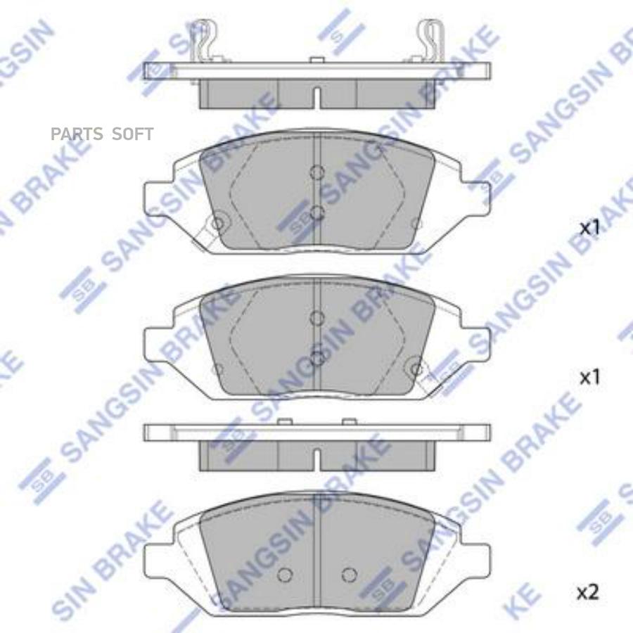 

Колодки передние CHEVROLET SPARK R13 2015- SP1836 Sangsin brake sp1836