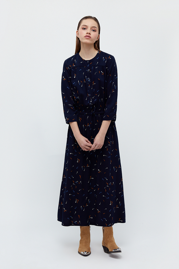 фото Повседневное платье женское finn flare ba21-12030 синее s