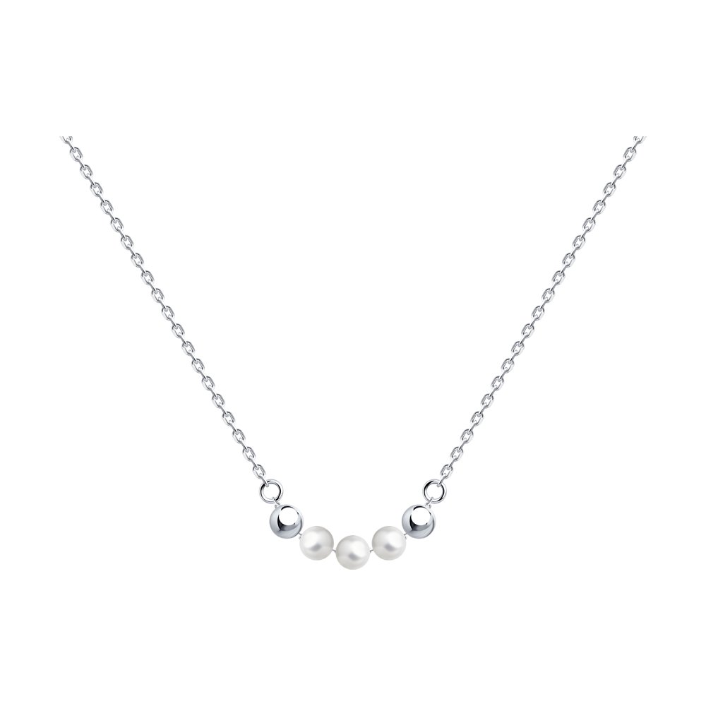 

Колье из серебра с искусственным жемчугом 55 см SOKOLOV 94070469, 94070469
