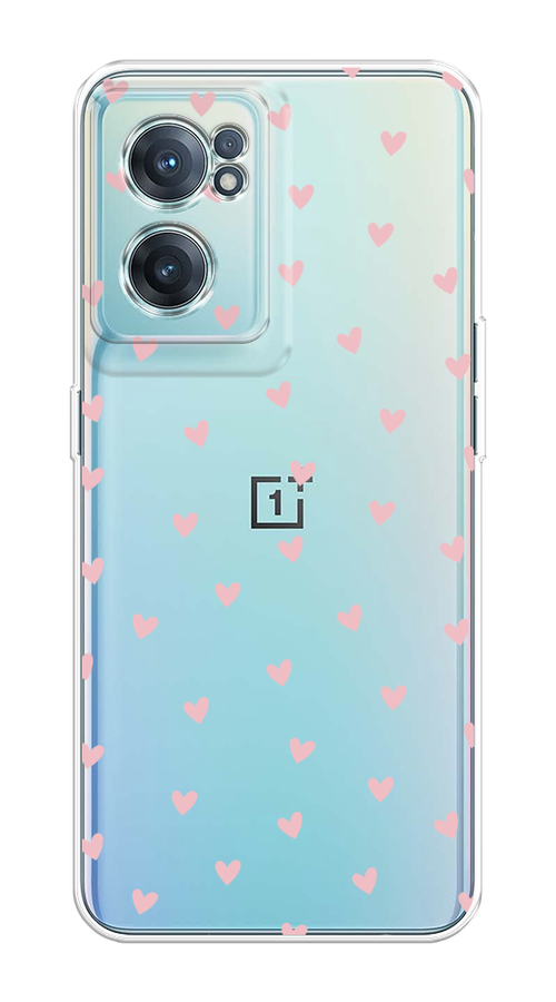 

Чехол на OnePlus Nord CE 2 5G "Розовые сердечки паттерн", Розовый;прозрачный, 152650-1