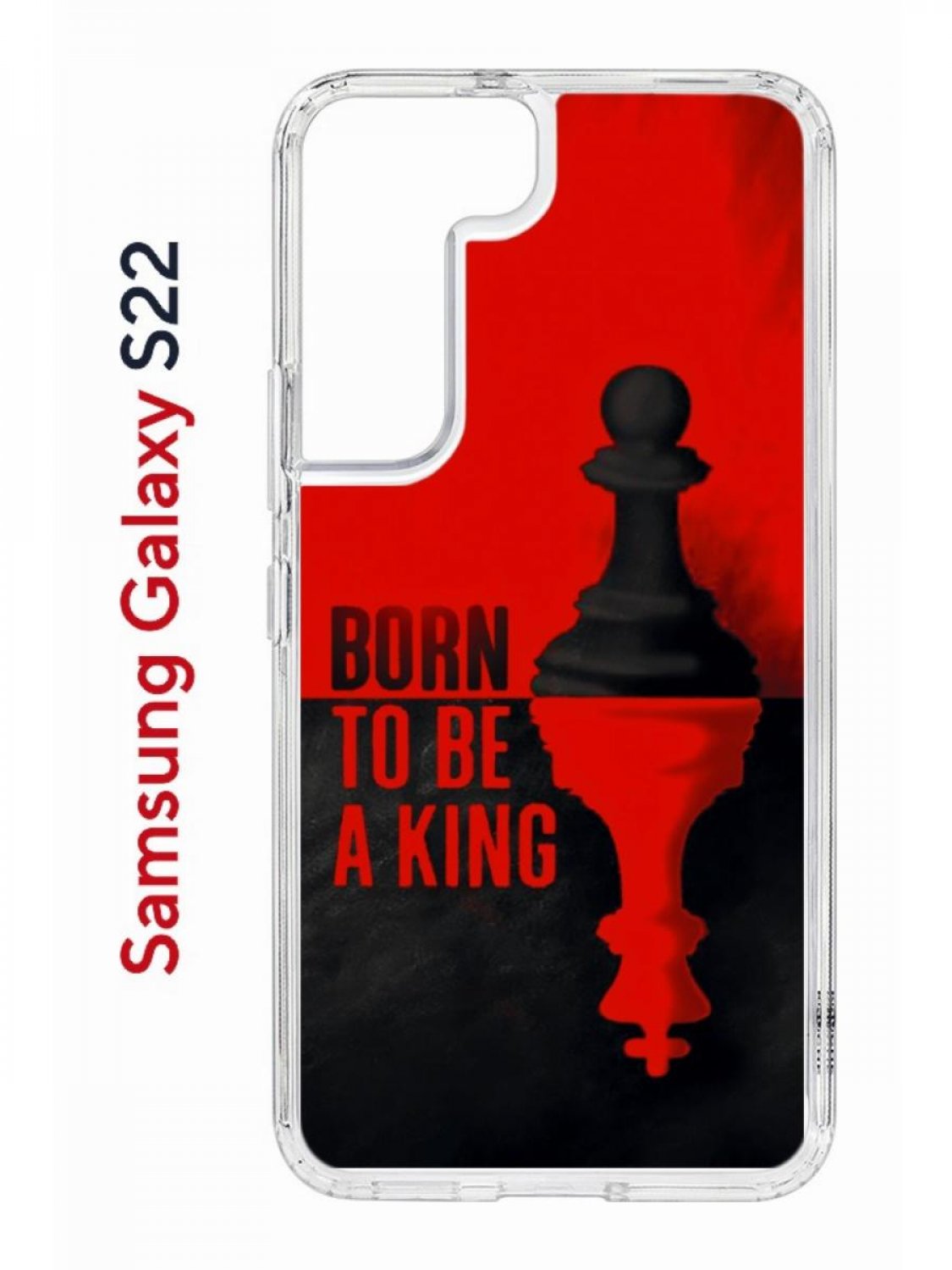 фото Чехол на samsung s22 kruche print born to be a king,противоударный бампер,с защитой камеры кruче