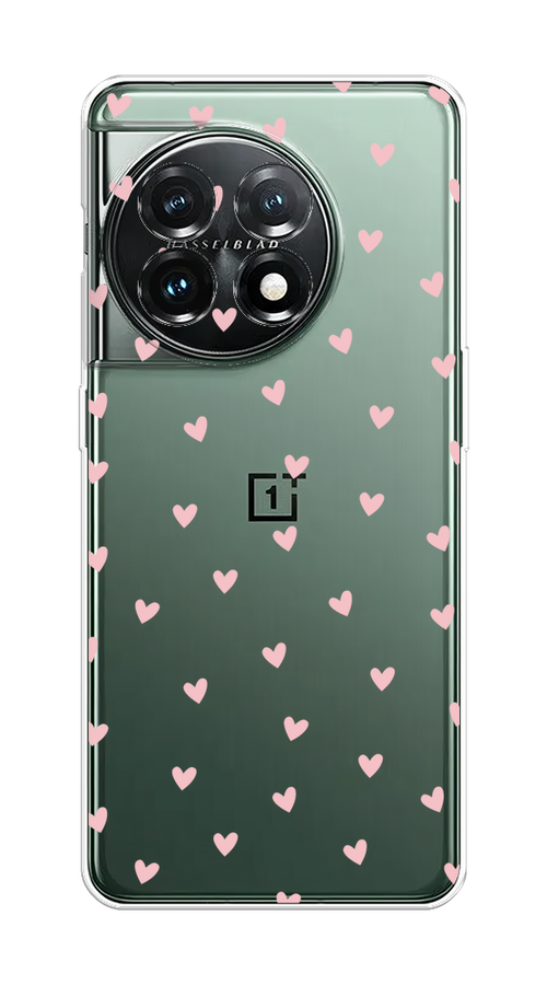 

Чехол на OnePlus 11 "Розовые сердечки паттерн", Розовый;прозрачный, 153650-1