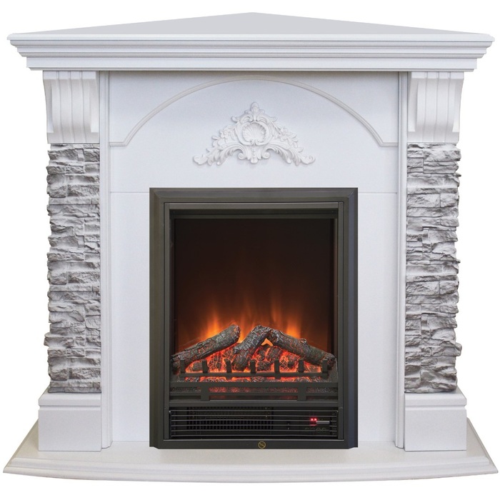 

Электрический камин с электронным управлением Real-Flame Athena Corner с очагом Eugene, Athena Corner GR STD/EUG/24 WT с очагом Eugene