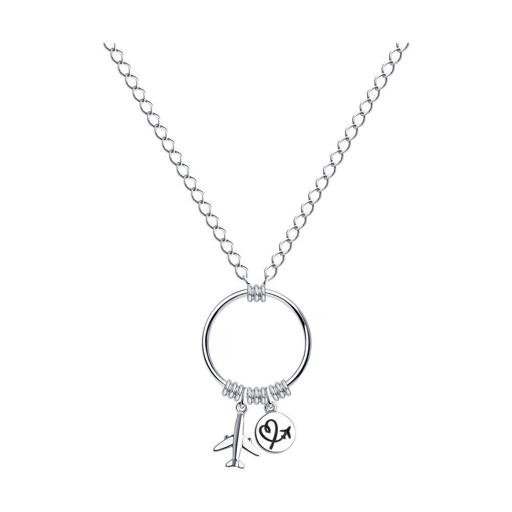 

Колье из серебра 40 см SOKOLOV 94070429, эмаль, 94070429