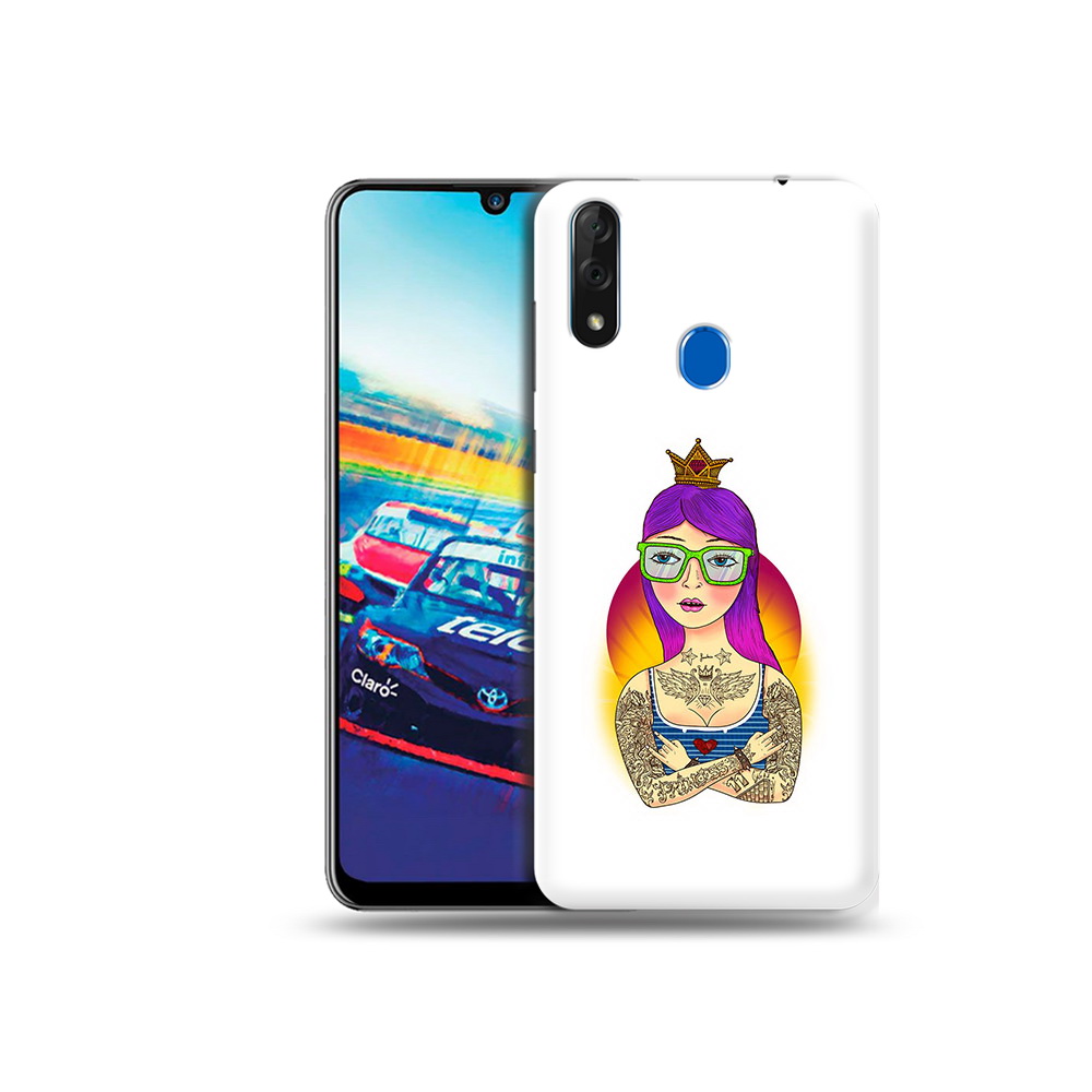 Чехол MyPads Tocco для ZTE Blade V10 девушка в татуировках с короной (PT136503.455.305)
