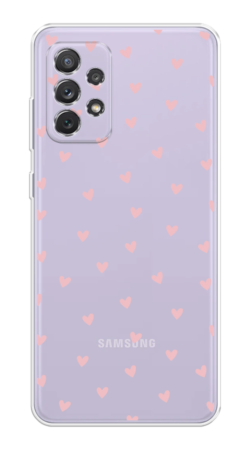 

Чехол на Samsung Galaxy A73 "Розовые сердечки паттерн", Розовый;прозрачный, 2104650-1